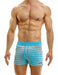 Modus Vivendi Exclusive Shorts Slim Fit Drawstrings Aqua Striped Short 23221 - SexyMenUnderwear.com