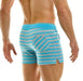 Modus Vivendi Exclusive Shorts Slim Fit Drawstrings Aqua Striped Short 23221 - SexyMenUnderwear.com