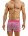 Modus Vivendi Exclusive Shorts Slim Fit Drawstrings Fushia Striped Short 23221 - SexyMenUnderwear.com