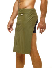 Modus Vivendi Faux-Leather Legacy Apron Fillam Pelle Khaki 11161 56 - SexyMenUnderwear.com