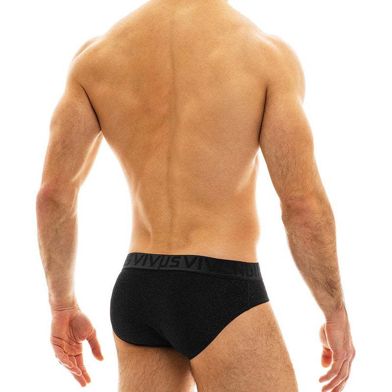 Modus Vivendi Glam Sparkle Brief Fashion Yarns Spandex Briefs Black 10014 34 - SexyMenUnderwear.com