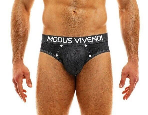 Modus Vivendi Jeans Briefs Ride and Go Denim Viscose Brief Charcoal 05013 37 - SexyMenUnderwear.com
