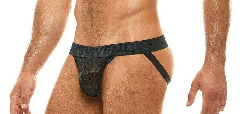 MODUS VIVENDI Jockstrap Metallic Yarns New Black Jock 01011 54 - SexyMenUnderwear.com