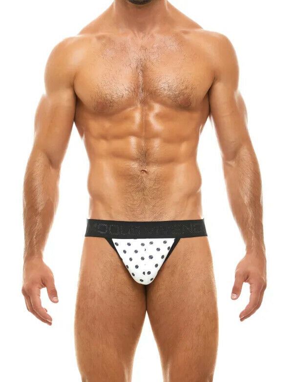 Modus Vivendi Jockstrap Screw Dot Glittery Logo Durable White Jock 05111 63 - SexyMenUnderwear.com