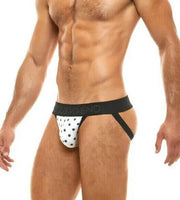 Modus Vivendi Jockstrap Screw Dot Glittery Logo Durable White Jock 05111 63 - SexyMenUnderwear.com