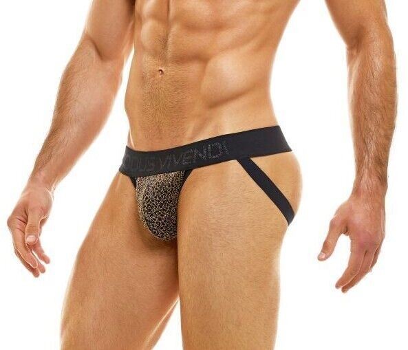 Modus Vivendi King Cheetah Jockstrap Jaquard Metalic Yarns Rose Gold 13113 - SexyMenUnderwear.com