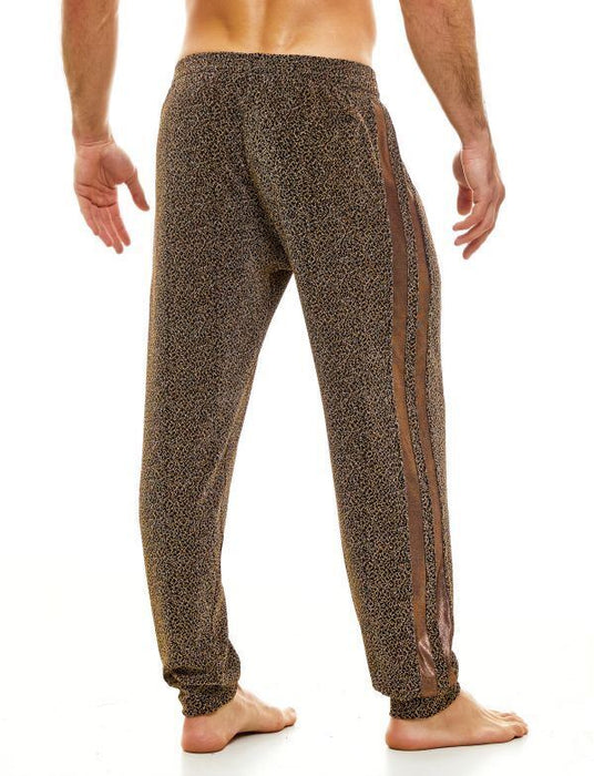 MODUS VIVENDI King Cheetah Pants Gray Jacquard Metallic Legging Rose Gold 13161 - SexyMenUnderwear.com