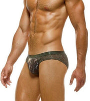 Modus Vivendi Knight Classic Brief Combo Snake & Lurex Yarns Khaki 05218 41 - SexyMenUnderwear.com