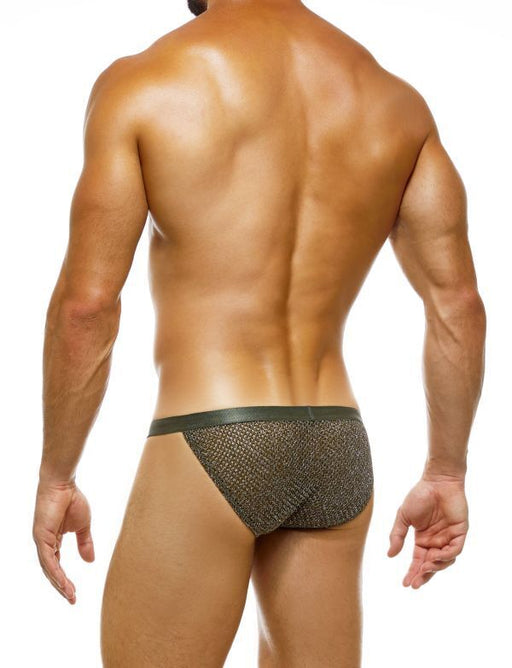 Modus Vivendi Knight Combo Tanga Brief Knitted Cotton Iridescent Khaki 05216 41 - SexyMenUnderwear.com