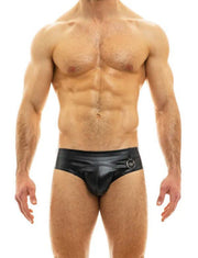 MODUS VIVENDI Leather-Look Brief Tight Fit Black 20515 15 - SexyMenUnderwear.com