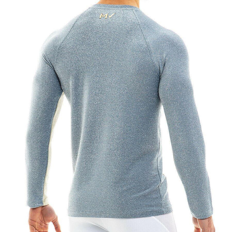 Modus Vivendi Long Sleeves Shirt GLAM SPARKLE Lurex Yarms Gold-Blue 10051 35 - SexyMenUnderwear.com