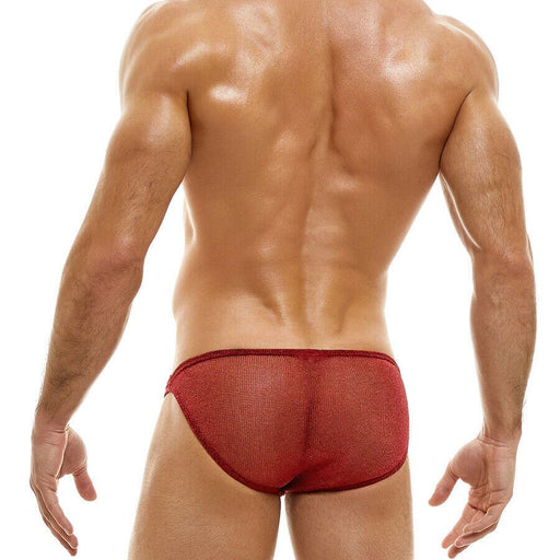 Modus Vivendi Low-Cut Brief Armor Mesh Knitted Metallic Yarns Red 01013 53 - SexyMenUnderwear.com