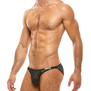 MODUS VIVENDI Low Cut Brief Metallic Yarns New Black Briefs 01013 63 - SexyMenUnderwear.com