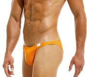 Modus Vivendi Low-Cut Swim Briefs Cyclops Regular Fit Swimwear Yellow AS2211 - SexyMenUnderwear.com