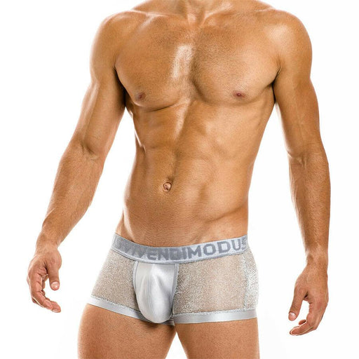 Modus Vivendi Luxury Boxer Armor Metallic Yarns Silver 01021 54 - SexyMenUnderwear.com