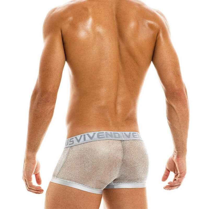 Modus Vivendi Luxury Boxer Armor Metallic Yarns Silver 01021 54 - SexyMenUnderwear.com