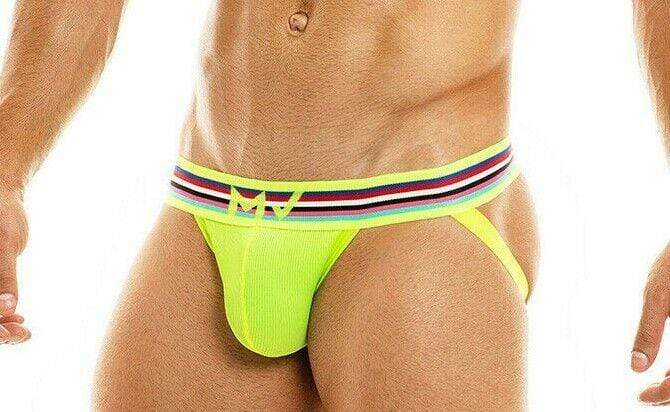 Modus Vivendi Mens Peace Jockstrap hombres Slip pour Homme Lime 04011 28 - SexyMenUnderwear.com