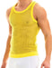 Modus Vivendi Mesh Tanktop C-Through Muscle Fit Fishnet Yellow Tank 22831 77 - SexyMenUnderwear.com