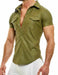 Modus Vivendi Muscle Shirt Faux Leather Legacy Line Filam Pelle Khaki 11141 56 - SexyMenUnderwear.com