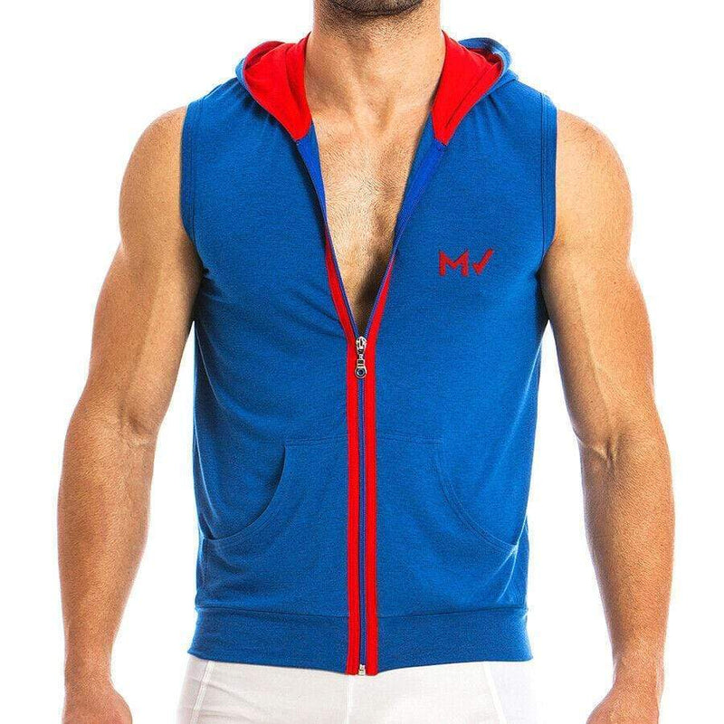Modus Vivendi OTTER Tank Top Sleeveless Hoodie Cotton Sportswear Blue 11831 45 - SexyMenUnderwear.com