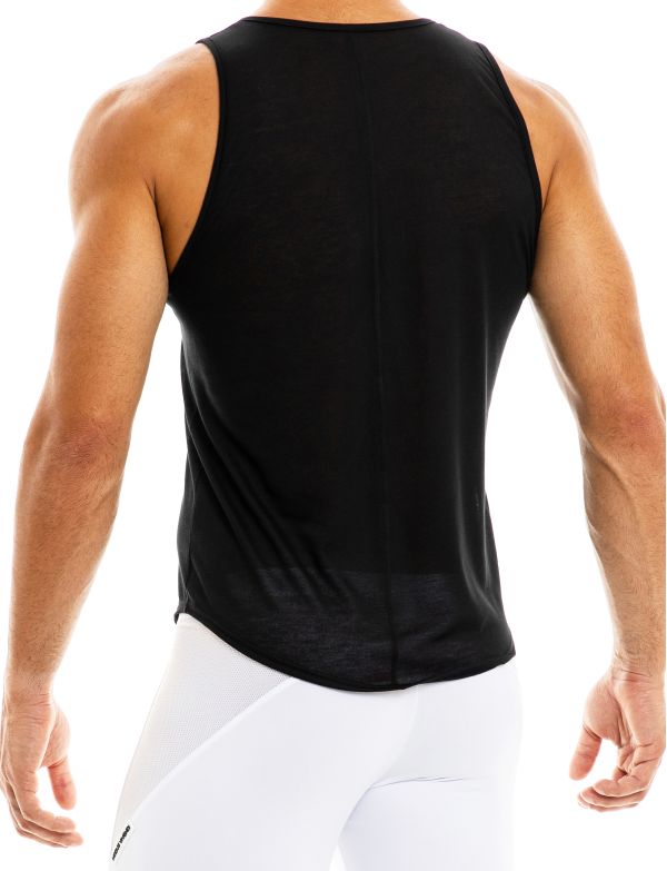 Modus Vivendi Peace TankTop Ultra-Light Semitransparent Tank Top Black 04031 45 - SexyMenUnderwear.com