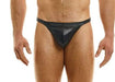 Modus Vivendi Pleasure Thong Roomy Pouch Mat Rubber Leather Thongs 22222 - SexyMenUnderwear.com