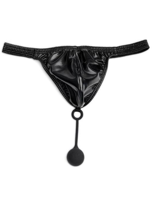Modus Vivendi Pleasure Thong Roomy Pouch Mat Rubber Leather Thongs 22222 - SexyMenUnderwear.com