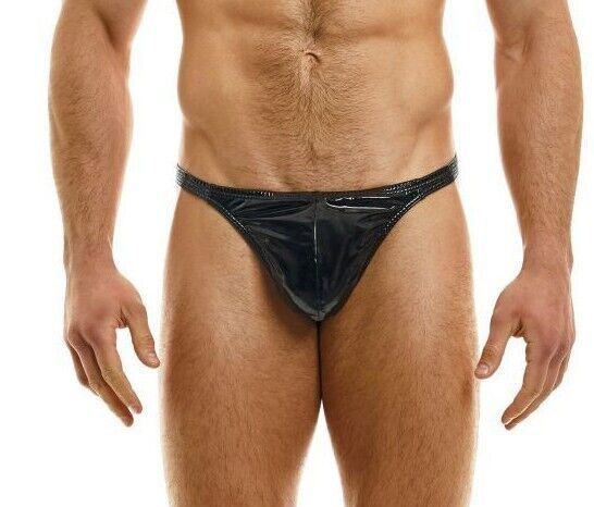 Modus Vivendi Pleasure Thong Roomy Pouch Mat Rubber Thong Vinyl 22222 - SexyMenUnderwear.com