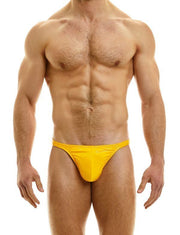 Modus Vivendi Pleasure Thong Roomy Pouch Mat Rubber Yellow Thongs 22222 - SexyMenUnderwear.com