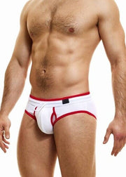Modus Vivendi Retro Fly Brief Internal Drawstring V-Front Eco Briefs White 14318 - SexyMenUnderwear.com