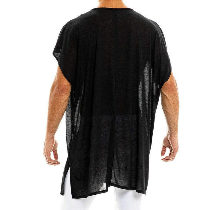 Modus Vivendi Semi-Transparent Loungewear T-Shirt Peace Kaftan Black 04051 45 - SexyMenUnderwear.com