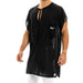Modus Vivendi Semi-Transparent Loungewear T-Shirt Peace Kaftan Black 04051 45 - SexyMenUnderwear.com