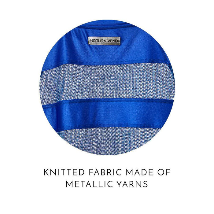 Modus Vivendi Shirt Luxury Metallic Yarns Knit T-Shirt Armor Blue 01041 53 - SexyMenUnderwear.com