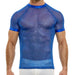 Modus Vivendi Shirt Luxury Metallic Yarns Knit T-Shirt Armor Blue 01041 53 - SexyMenUnderwear.com