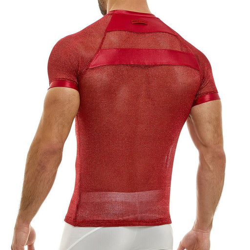 Modus Vivendi Shirt Luxury Metallic Yarns Knit T-Shirt Armor Red 01041 53 - SexyMenUnderwear.com