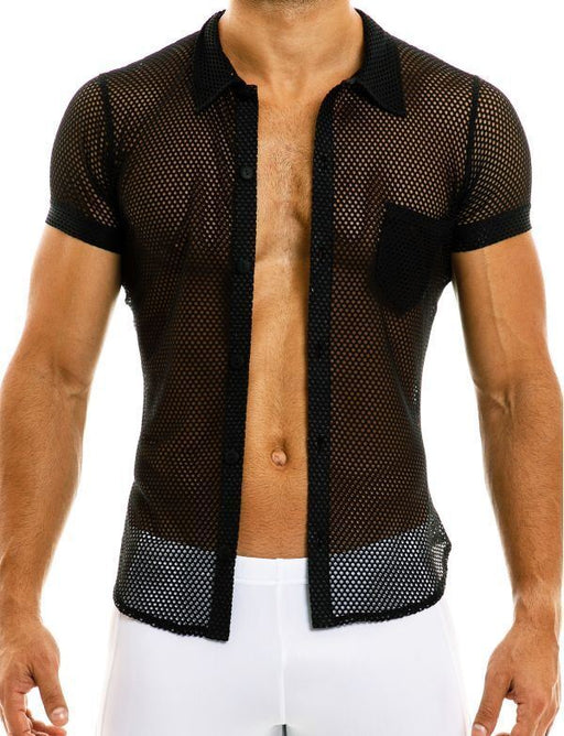 Modus Vivendi Shirt Net Trap Fishnet T-Shirt Transparent Black 06141 71 - SexyMenUnderwear.com