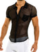 Modus Vivendi Shirt Net Trap Fishnet T-Shirt Transparent Black 06141 71 - SexyMenUnderwear.com