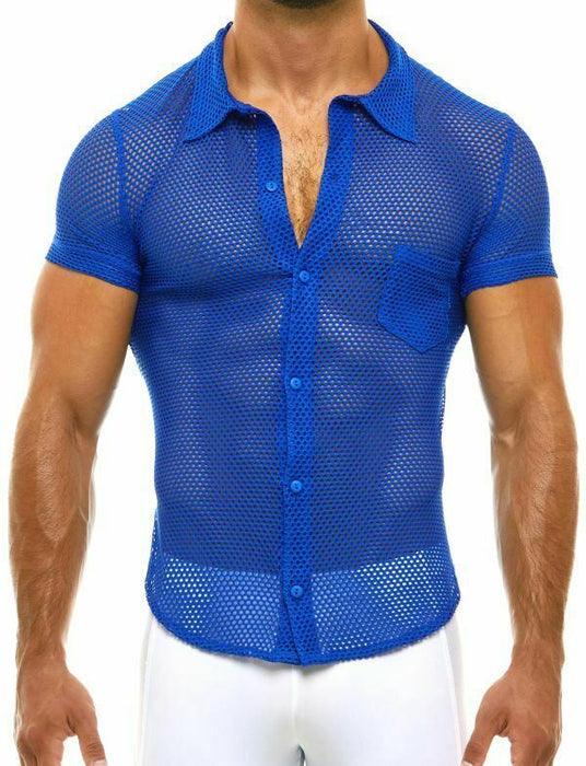 Modus Vivendi Shirt Net Trap Fishnet T-Shirt Transparent Blue 06141 75
