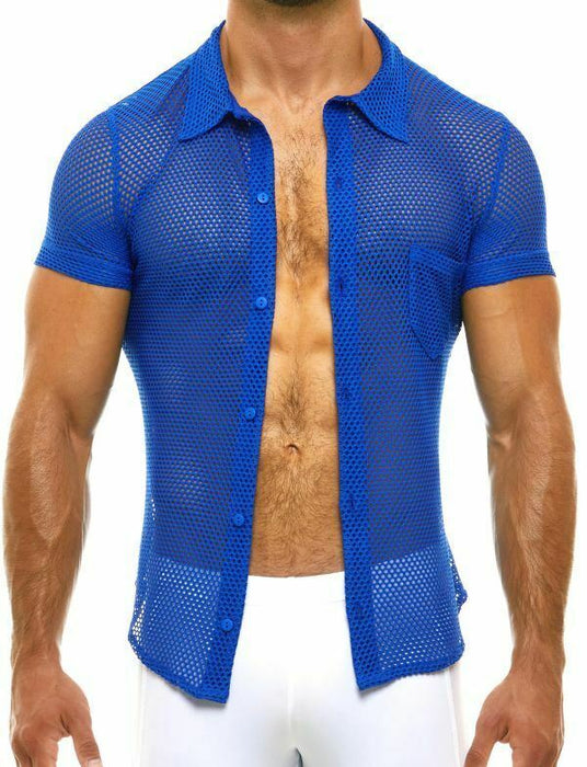 Modus Vivendi Shirt Net Trap Fishnet T-Shirt Transparent Blue 06141 75