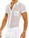 Modus Vivendi Shirt Net Trap Fishnet T-Shirt Transparent White 06141 71 - SexyMenUnderwear.com