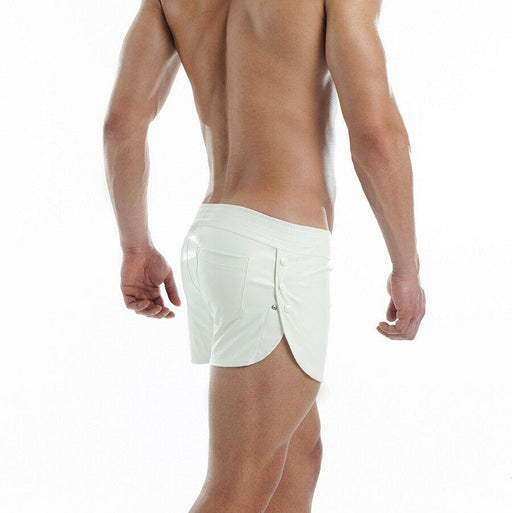 Modus Vivendi Short Leather-Look Shorts White 20561 15 - SexyMenUnderwear.com