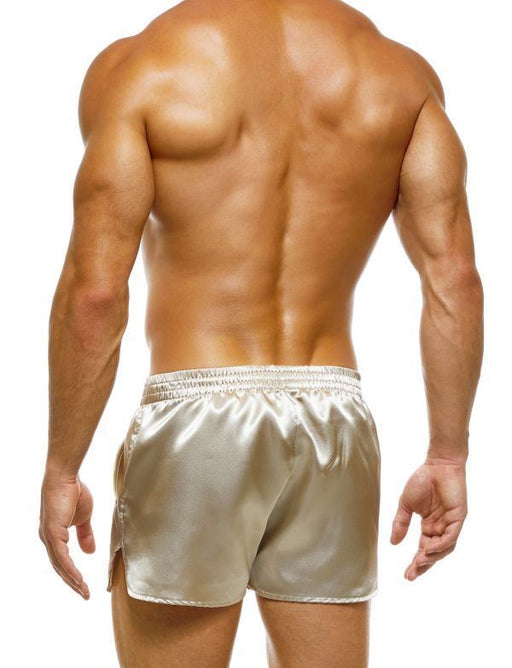 Modus Vivendi Shorts Host Woven Satin Chino Pockets Knitted Ivory Short 03261 - SexyMenUnderwear.com
