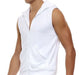 MODUS VIVENDI Sleeveless Hoodie Diagonal Poly Tricot Tank Jacket White 10351 81 - SexyMenUnderwear.com