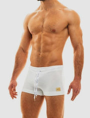 Modus Vivendi Smooth Knit Short Off White With Narrow Drawstrings 09022 36 - SexyMenUnderwear.com