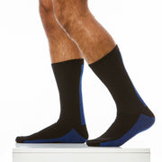 Modus Vivendi Sock Back Stripe Fetish Socks Black & Blue XS1915 73 - SexyMenUnderwear.com