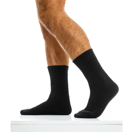 Modus Vivendi Sock Towel Fabric Mid-Cut Socks Black XS2011 73 - SexyMenUnderwear.com