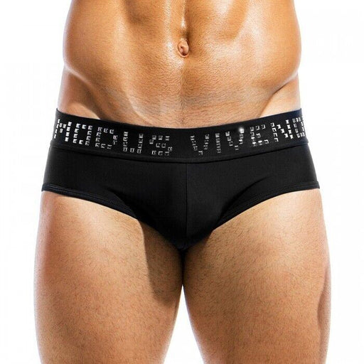 Modus Vivendi Swim-Briefs With Shiny Metallic Cubes Black BS1811 5 - SexyMenUnderwear.com