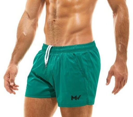 Modus Vivendi Swim Shorts Full-Lining Recycled Swimwear Metallic Green GS2132 - SexyMenUnderwear.com