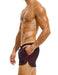 Modus Vivendi Swimwear Dark Jogging Cut Woven Swim-Shorts Mesh Red GS2231 - SexyMenUnderwear.com