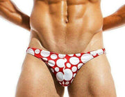 Modus Vivendi Swimwear Polkadot Low Cut Swim-Brief Swimsuit Red Ks1811 19 - SexyMenUnderwear.com